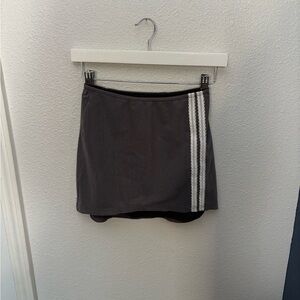 REVOLVE Charcoal Mini Skirt with Ivory Stripe